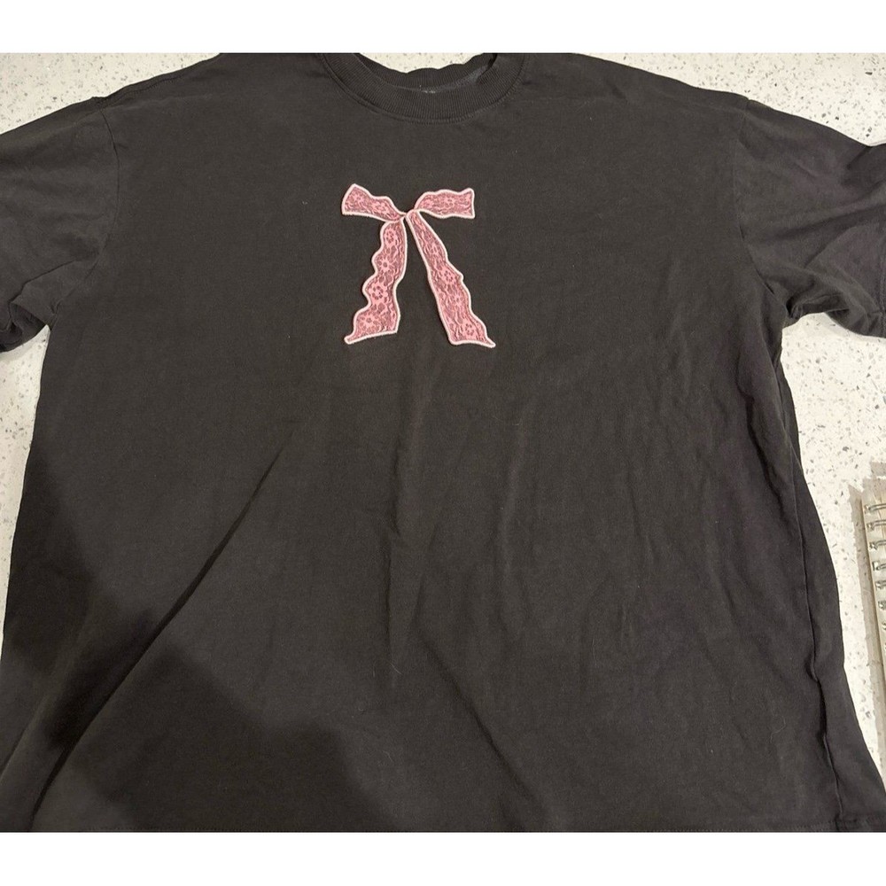 Cotton on bow black cropped boxy tee